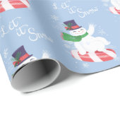 Snowman und Peppermint Blue Geschenkpapier (Rolleneckpunkt)
