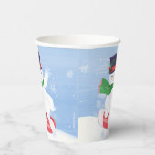 Snowman und Peppermint Blue Paper Cups Pappbecher (Rechts)