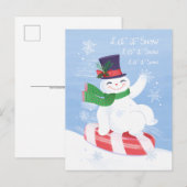 Snowman und Peppermint Postcard Postkarte (Vorne/Hinten)