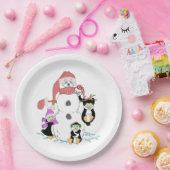 Snowman und Pinguin Paper Tellers Pappteller (Party)