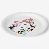 Snowman und Pinguin Paper Tellers Pappteller (Schrägansicht)