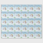 Snowman und Reindeer Geschenkpapier (Flach)