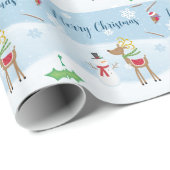 Snowman und Reindeer Geschenkpapier (Rolleneckpunkt)