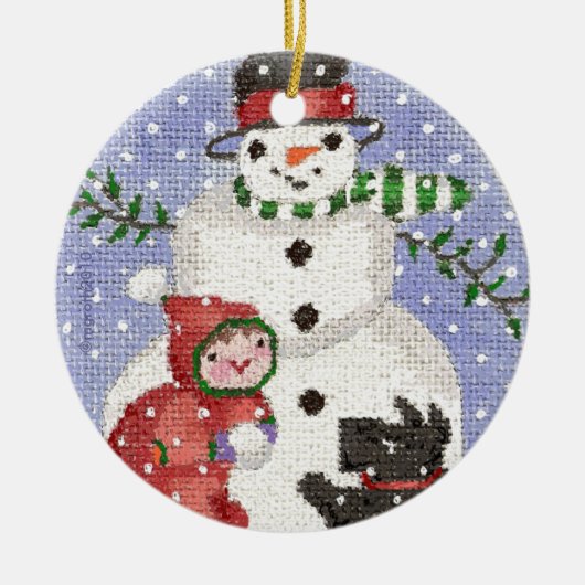 Snowman und Scotty Ornament (Vorne)