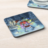 Snowman und seine Familie Getränkeuntersetzer (Linke Seite)