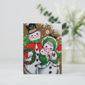 Snowman und seine Freundin Postkarte (Stehend Vorderseite)