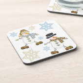 Snowman und Snowflake Holiday Untersetzer (Linke Seite)