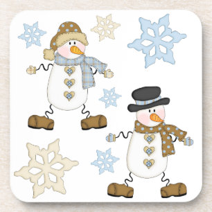 Snowman und Snowflake Holiday Untersetzer