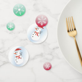Snowman und Snowflakes Weihnachtsfeiertage Confett Konfetti