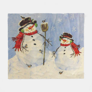 Snowman und Son Fleecedecke