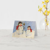 Snowman und Son Karte (Gelbe Blume)