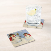 Snowman und Son Rechteckiger Pappuntersetzer (Vor Ort)