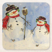 Snowman und Son Rechteckiger Pappuntersetzer (Vorderseite)
