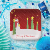 Snowman und Star Gemustert Pappteller (Party)