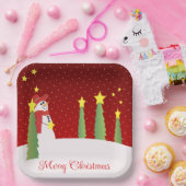 Snowman und Star Gemustert Pappteller (Party)