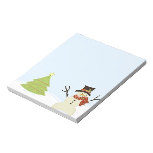 Snowman und Tree Notizblock (Rotiert)