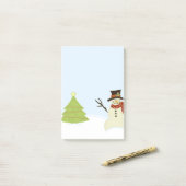 Snowman und Tree Post-it Klebezettel (Auf Schreibtisch)