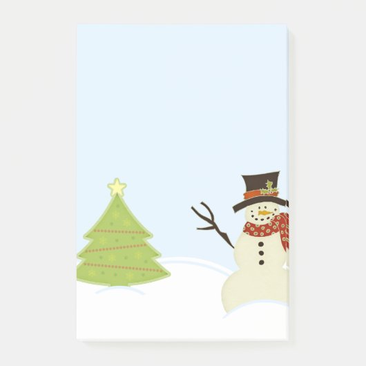 Snowman und Tree Post-it Klebezettel (Vorderseite)