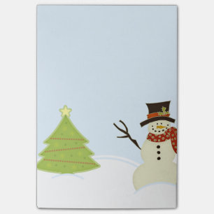 Snowman und Tree Post-it Klebezettel