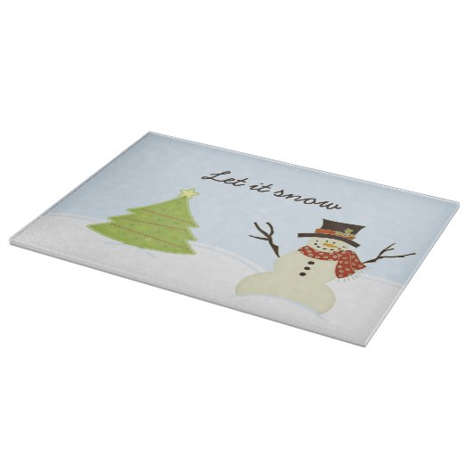Snowman und Tree Schneidebrett (Ecke)