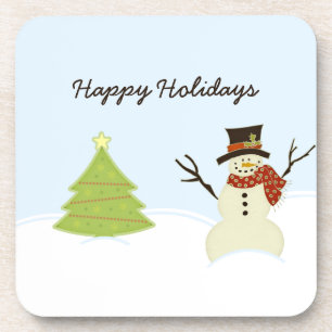 Snowman und Tree Untersetzer