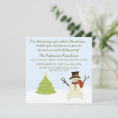 Snowman und Tree Weihnachts-Party Einladung (Stehend Vorderseite)