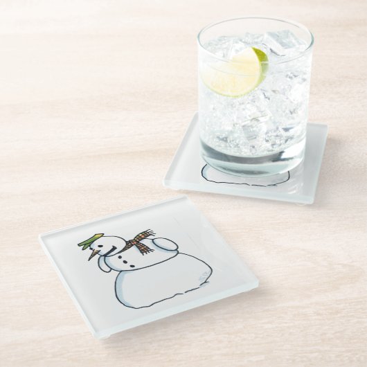 Snowman-Untersetzer Glasuntersetzer (Schrägansicht)