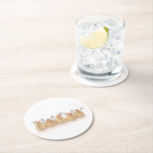 Snowman-Untersetzer Runder Pappuntersetzer (Vor Ort)