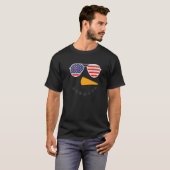 Snowman USA Flag Snowman Face US Glasses Premium T-Shirt (Vorne ganz)