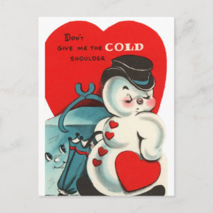 Snowman Valentine Card Feiertagspostkarte