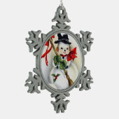 Snowman Vintag Pewter Snowflake Ornament (Links)