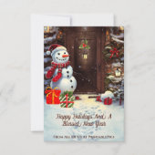 Snowman Vintage Christmas Scene Card Karte (Vorderseite)