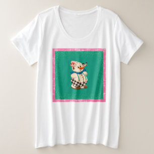 Snowman Vintage Weihnachten auf weiß Große Größe T-Shirt