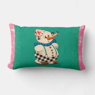 Snowman Vintage Weihnachten Lendenkissen