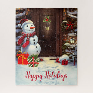 Snowman Vintage Weihnachtsgrüße Puzzle