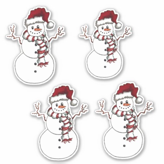 Snowman Vinyl Cut Sticker (Vorderseite)