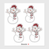 Snowman Vinyl Cut Sticker (Blatt)