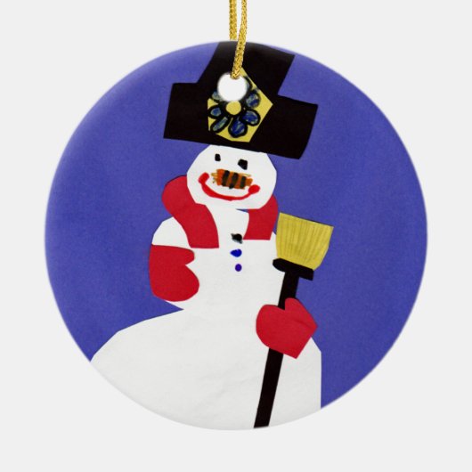 Snowman von VictoriaShaylee Keramikornament (Vorne)