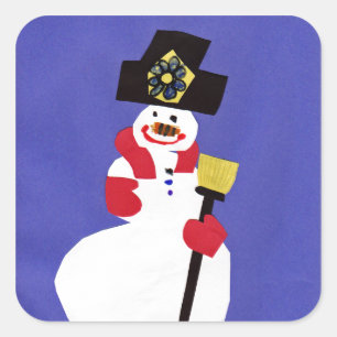 Snowman von VictoriaShaylee Quadratischer Aufkleber