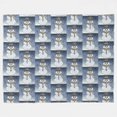 Snowman w/BG - Fleece Blanket (Vorderseite (Horizontal))
