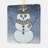 Snowman w/BG - Keramik Keramikornament (Links)