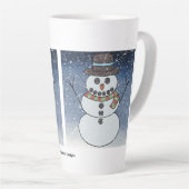Snowman w/BG - Latte Tasse (Rechte Ecke)