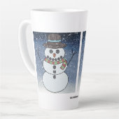 Snowman w/BG - Latte Tasse (Linke Ecke)