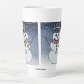 Snowman w/BG - Latte Tasse (Vorderseite)