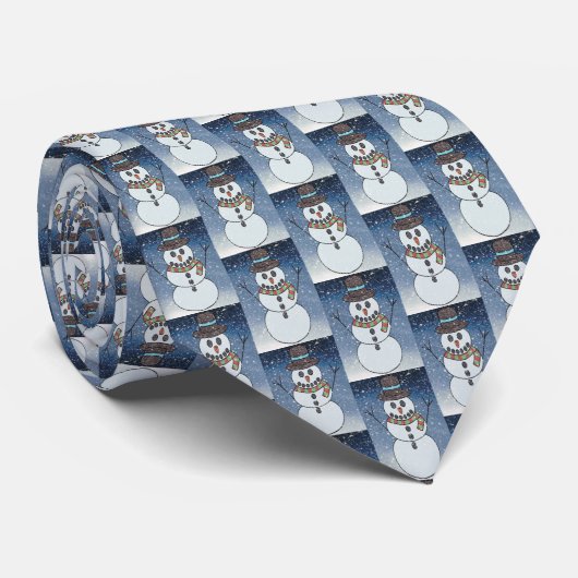 Snowman w/BG - Neck Tie Krawatte (Gerollt)