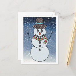 Snowman w/BG - Postkarte