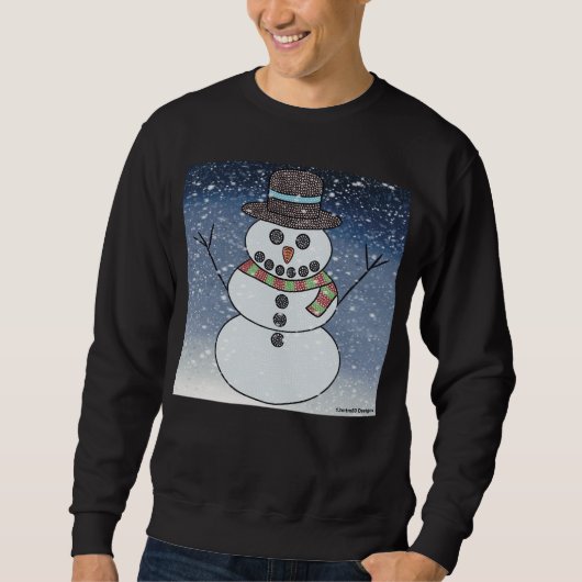 Snowman w/BG (vivid) - Männerpullover Sweatshirt (Vorderseite)