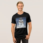 Snowman w/BG (vivid) - Men's Tri-Blend-Shirt Tri-Blend Shirt (Vorderseite voll)