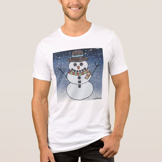 Snowman w/BG (weiß) - Men's Tri-Blend-Shirt Tri-Blend Shirt (Vorderseite)