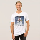 Snowman w/BG (weiß) - Men's Tri-Blend-Shirt Tri-Blend Shirt (Vorderseite voll)